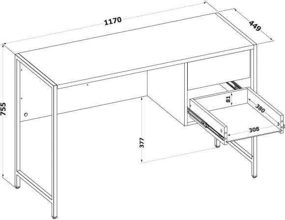 СПМ-404 Стол письменный Дуб Сонома