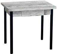 Эко 80х60 стол обеденный раскладной с ящиком / бетон темный/черный