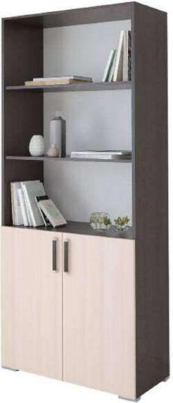 Стеллаж к столу компьютерному, венге/дуб молочный Стеллаж к столу компьютерному, венге/дуб молочный