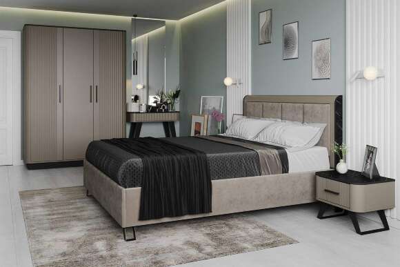 Шкаф для одежды Фиделия 76.09, Серый камень, Мрамор черный Шкаф для одежды Фиделия 76.09, Серый камень, Мрамор черный