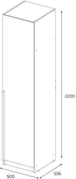 Пенал штанга Феникс МДФ (500*2200*536) Графит/Маус софт Пенал штанга Феникс МДФ (500*2200*536) Графит/Маус софт