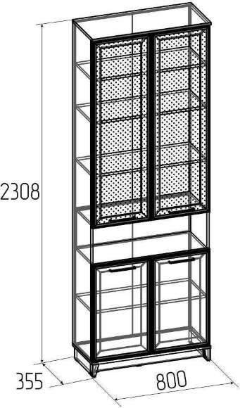 Шкаф для книг Аурелио 7 (Глазов) Антрацит