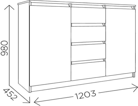 Веслав 7 Комод / Белый Веслав 7 Комод / Белый