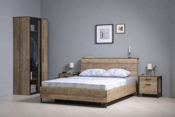 Кровать с ортопедическим основанием Трувор 11.34 N, Дуб Гранж Песочный, Интра Кровать с ортопедическим основанием Трувор 11.34 N, Дуб Гранж Песочный, Интра