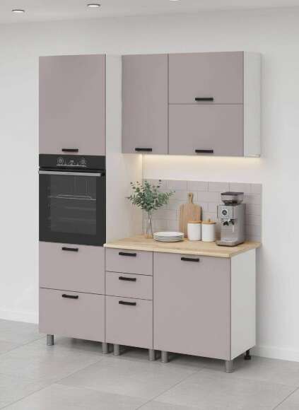 МК Аленушка 1,6м ПД 2 Лаванда Кашемир,скоба черный,сонома