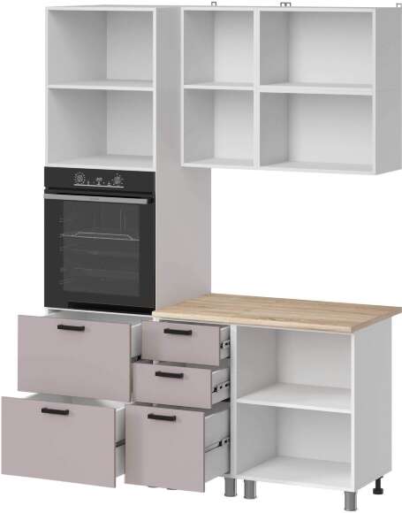 МК Аленушка 1,6м ПД 2 Лаванда Кашемир,скоба черный,сонома