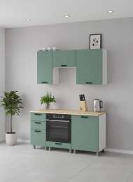 МК Аленушка 1,6м в.7 Орешник Матовая Мята,скоба черный,сонома (без столешницы)