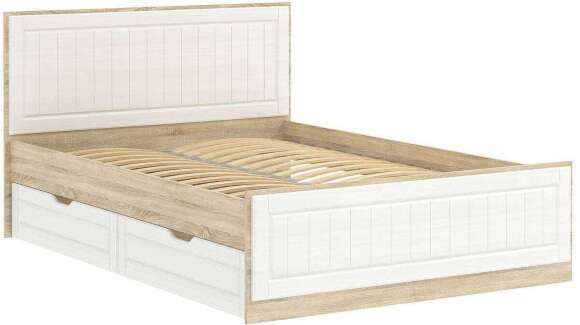 НМ 040.34+НМ 040.39 Кровать с ящиками Оливия Дуб Сонома/белое дерево НМ 040.34+НМ 040.39 Кровать с ящиками Оливия Дуб Сонома/белое дерево