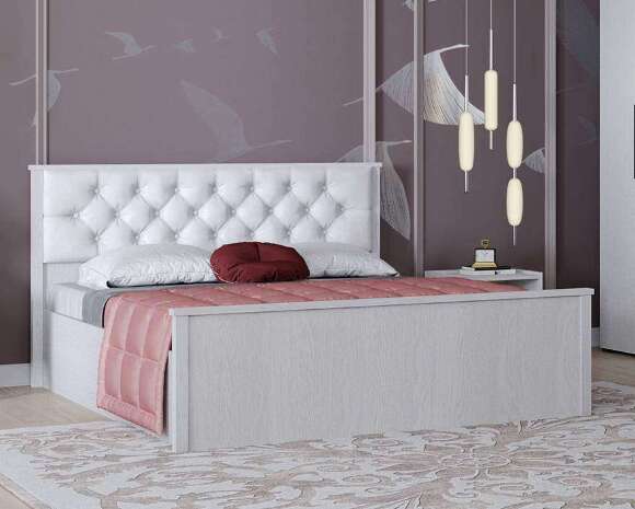 Кровать 140х200 Модена МКР-2 с настилом из ДСП (Домани) Ясень Анкор светлый