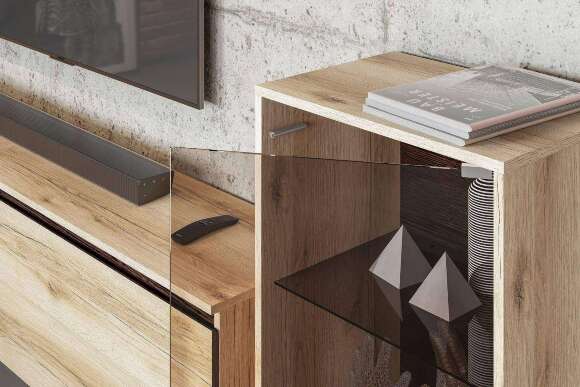 Тумба со стеклом Берген (Арника) Дуб Делано Тумба со стеклом Берген (Арника) Дуб Делано