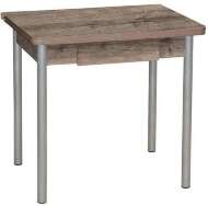 Эко 80х60 стол обеденный раскладной с ящиком / велингтон/металлик