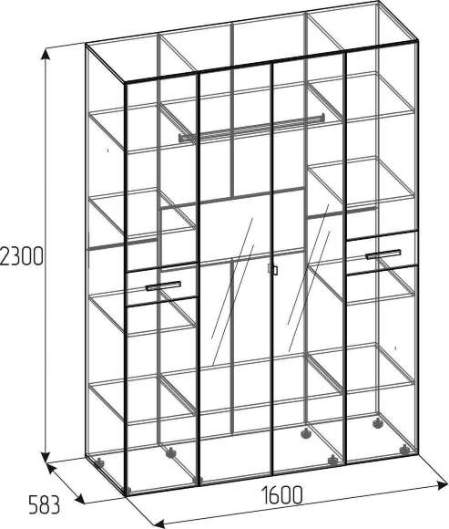 Шкаф для одежды и белья Норвуд 555 Глазов-мебель