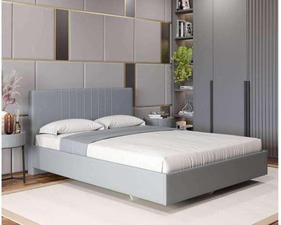 Кровать с латами Соло 180*200, Светло-серый Кровать с латами Соло 180*200, Светло-серый