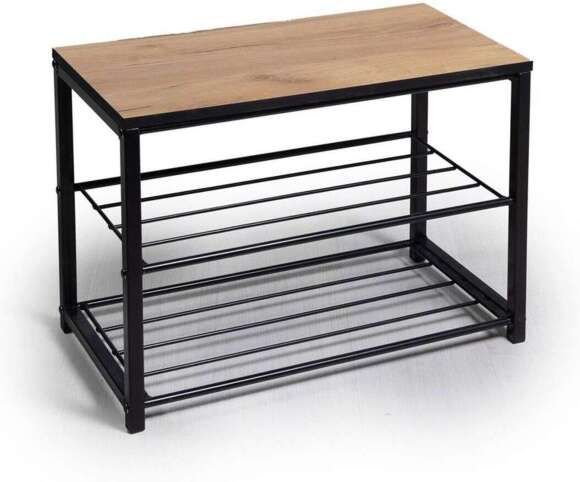 Обувница Верда Дуб Крафт золотой / Черный