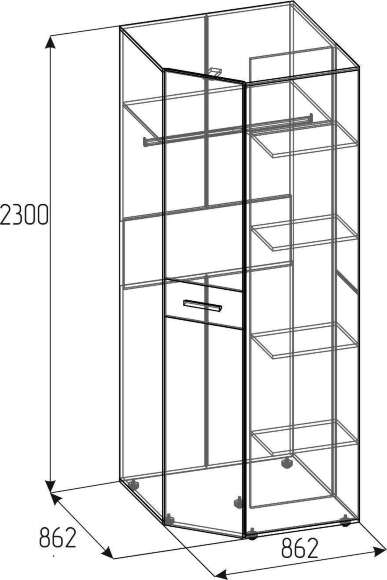 Шкаф угловой Норвуд 156 Глазов-мебель