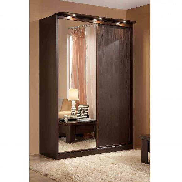 Шкаф-купе 1600 с зеркалом Домашний Глазов-мебель (Венге)
