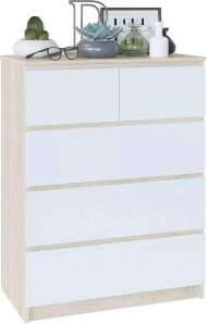 Комод Т-5Р Дуб Сонома/Белый