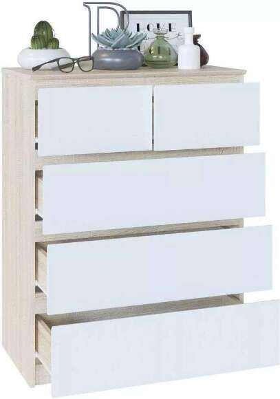 Комод Т-5Р Дуб Сонома/Белый Комод Т-5Р Дуб Сонома/Белый