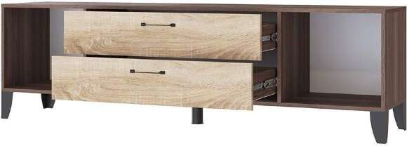 Тумба под телевизор Парус-13, Ясень шимо, Дуб сонома