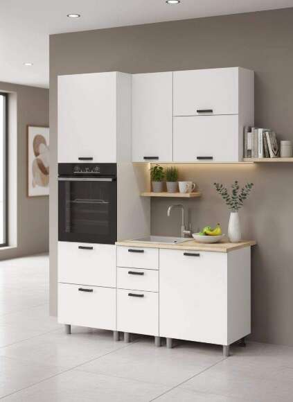 МК Аленушка 1,6м ПД 2 Лаванда Молочный,скоба черный,сонома