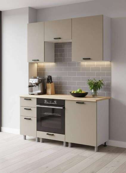 МК Аленушка 1,6м в.7 Орешник Матовый Вижен,скоба черный,сонома