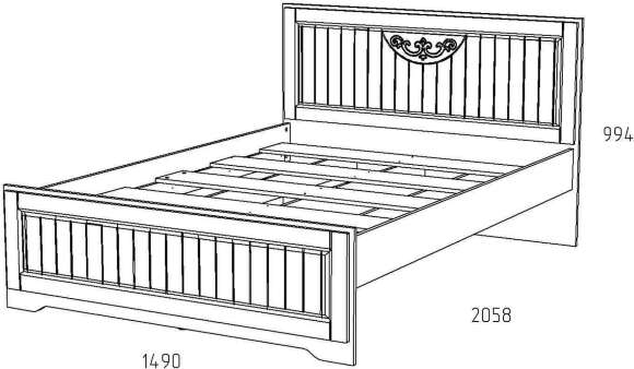 НМ 040.34-01 Кровать Оливия Дуб Сонома/белое дерево НМ 040.34-01 Кровать Оливия Дуб Сонома/белое дерево