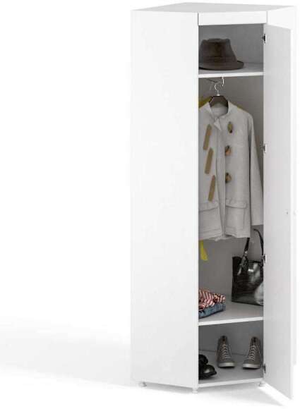 Шкаф угловой (гл.410) Афина АФ-65 белое дерево