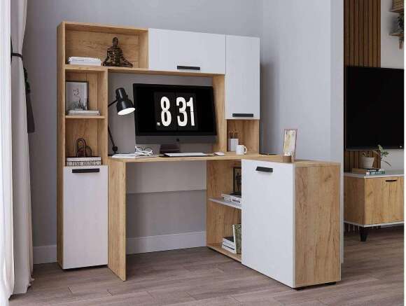 Пенал-надстройка Квартет-13, дуб крафт/белый Пенал-надстройка Квартет-13, дуб крафт/белый