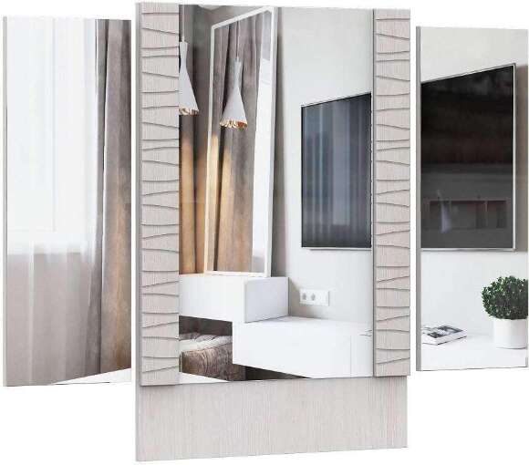 Зеркало для туалетного стола "Гамма 20" Ясень анкор  светлый, Сандал светлый