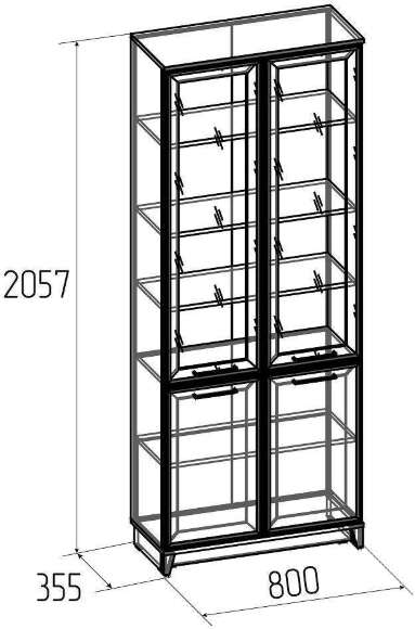Шкаф для книг Аурелио 8 (Глазов) Антрацит