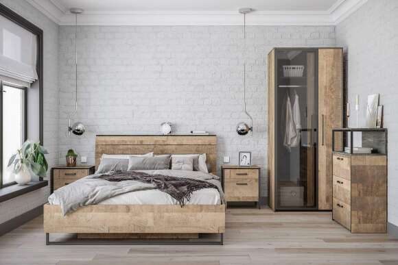 Кровать с подъемным механизмом Трувор 11.34 N, Дуб Гранж Песочный, Интра