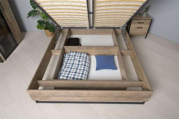 Кровать с подъемным механизмом Трувор 11.34 N, Дуб Гранж Песочный, Интра