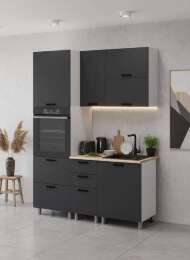 МК Аленушка 1,6м ПД 2 Лаванда Сталь,скоба черный,сонома