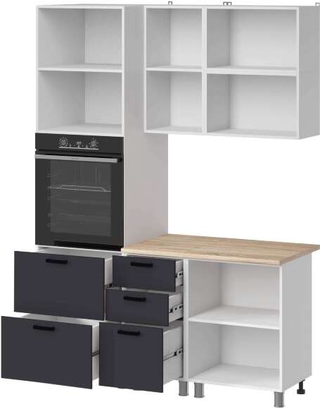 МК Аленушка 1,6м ПД 2 Лаванда Сталь,скоба черный,сонома