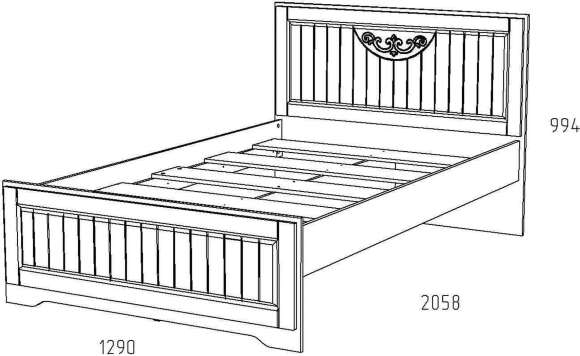 НМ 040.34-02 Кровать Оливия Дуб Сонома/белое дерево НМ 040.34-02 Кровать Оливия Дуб Сонома/белое дерево