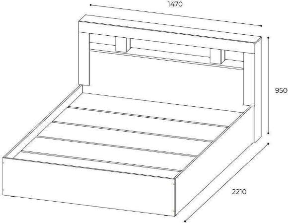 Кровать 140х200 с настилом ДСП Light Прима