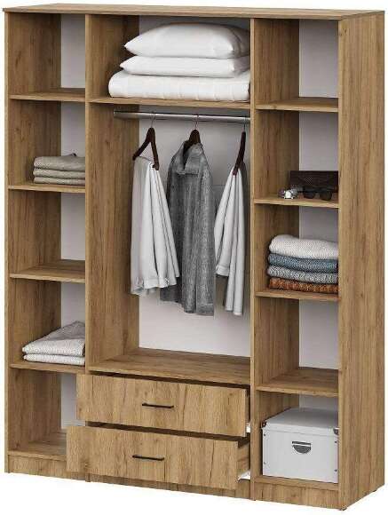 Шкаф распашной для одежды ШК 1 (Серия 2), Дуб золотой Шкаф распашной для одежды ШК 1 (Серия 2), Дуб золотой