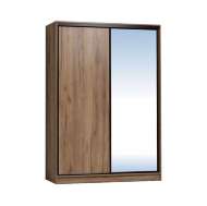 Шкаф-купе 1600 с зеркалом Домашний Глазов-мебель (Дуб табачный Craft)