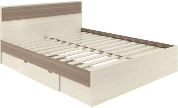 NEXT 73 Кровать двуспальная с ящиком 1600 Ясень Шимо темный / Ясень Шимо светлый NEXT 73 Кровать двуспальная с ящиком 1600 Ясень Шимо темный / Ясень Шимо светлый