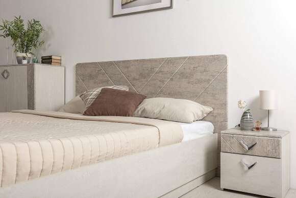 Кровать Амели с ортопедическим основанием 11.31 Н, Шелковый камень, Бетон Чикаго Кровать Амели с ортопедическим основанием 11.31 Н, Шелковый камень, Бетон Чикаго