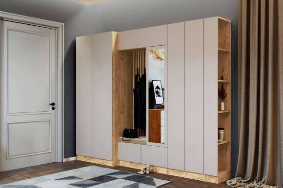 Стеллаж Руэлла, Дуб крафт золотой, Кашемир Стеллаж Руэлла, Дуб крафт золотой, Кашемир