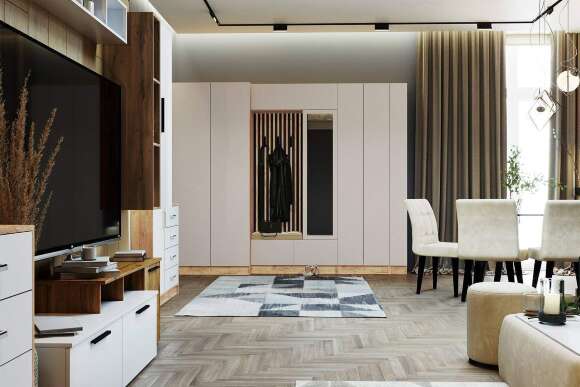 Стеллаж Руэлла, Дуб крафт золотой, Кашемир Стеллаж Руэлла, Дуб крафт золотой, Кашемир