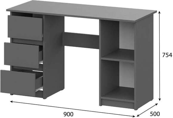 Денвер стол письменный 1,2 м / Графит серый Денвер стол письменный 1,2 м / Графит серый