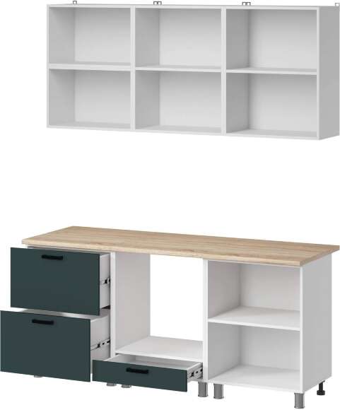 МК Аленушка 1,8м Астра Лаванда Изумруд,скоба черный,сонома