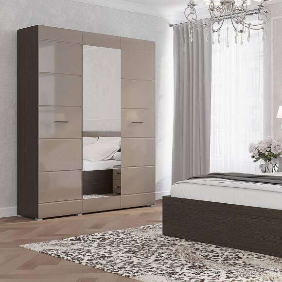 Спальня Ненси, венге/капучино глянец Спальня Ненси, венге/капучино глянец