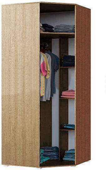 Шкаф угловой Ким белый глянец / сонома