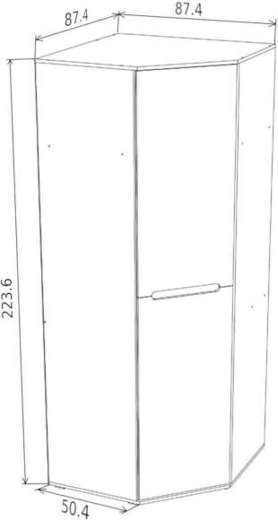 Шкаф угловой Ким белый глянец / сонома