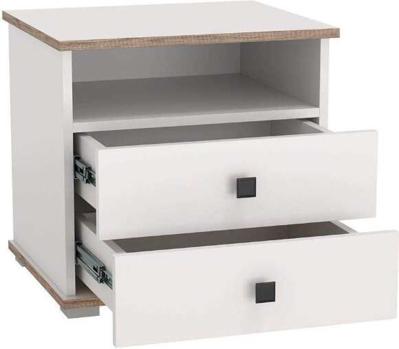 Спальня Либерти 2 опора h=20мм Белый / Дуб Каньон