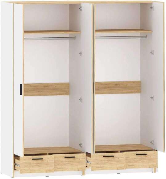 Спальня Оттавия 6 с зеркалами Белый / Дуб золотой Спальня Оттавия 6 с зеркалами Белый / Дуб золотой