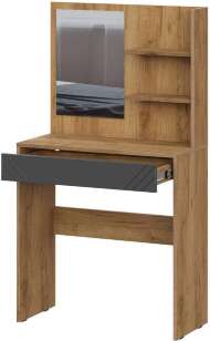 Стол туалетный с зеркалом Байкал, Дуб Золотой, Графит